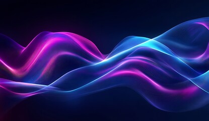 Poster - Elegant smooth waves of light creating a harmonious blend of colors in a tranquil space : Generative AI