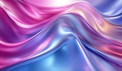 Leinwandbilder - Beautiful flowing silklike fabric texture with vibrant purple and blue shades for luxury design inspiration : Generative AI