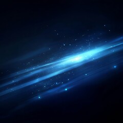 Aufkleber - Abstract Blue Light Streaks on Black Background Modern Digital Art Cosmic Energy Flow Tech Background for Presentation : Generative AI