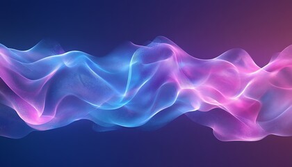 Aufkleber - Mesmerizing Waves of Light in Beautiful Shades of Pink and Blue Flowing Together : Generative AI