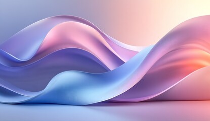 Aufkleber - Graceful waves of colorful fabric forming a stunning abstract background with smooth curves and gradients : Generative AI