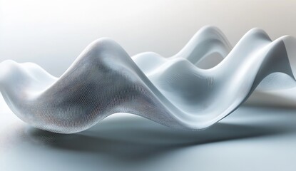 Fototapete - Sleek and minimalistic white abstract waves creating a sense of tranquility and flow : Generative AI