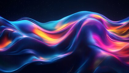Aufkleber - Vibrant color waves creating a stunning abstract background with fluid movement and light play : Generative AI