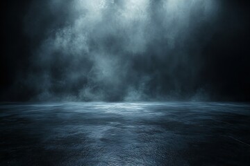 Poster - Atmospheric Dark Stage with Fog and Spotlight Lighting for Dramatic Performances and Creative Productions : Generative AI