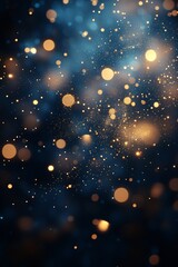 Aufkleber - Golden Glitter Sparkles Against a Deep Blue Backdrop for Holiday and Festive Occasions : Generative AI