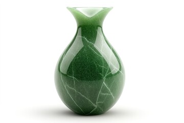 Poster - Beautiful green vase made of polished stone showcasing intricate patterns and a unique shape