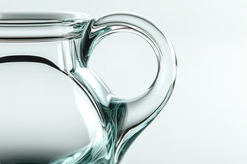 Poster - Elegant glass jar with a rounded handle showcasing craftsmanship and clarity
