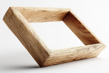 Poster - Unique wooden geometric frame showcasing craftsmanship and natural beauty in modern design