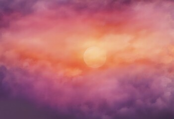Wall Mural - orange background abstract sky watercolor sunset purple paper light cloudy cloud red sunrise pink su