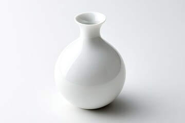 Poster - Elegant white ceramic vase displayed on a plain background showcasing simplicity and modern design