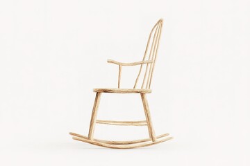 Poster - Classic wooden rocking chair designed for comfort and relaxation placed against a minimal background