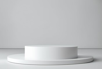 Aufkleber - podium 3d round presentation base background minimal white pedestal stage product clean scene display stand show empty modern premium platform floor geometric concept blank soft mockup object racked