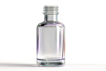 Poster - Clear glass bottle with liquid stands alone on clean surface in well-lit environment