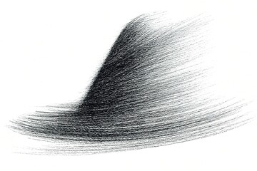 Poster - Abstract black sketch representing a flowing and dynamic shape on white background, showcasing creativity and artistic expression