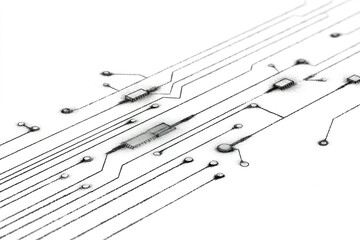 Poster - Circuit board design demonstrating intricate patterns and connections in a modern technology context