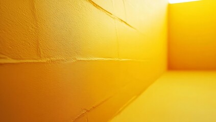 Aufkleber - Bright Yellow Corner Wall Texture Abstract Minimalist Design Sunny Backdrop Vibrant Color Architectural Detail : Generative AI