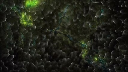 Poster - Green and black wavy animation with glowing highlights and textures