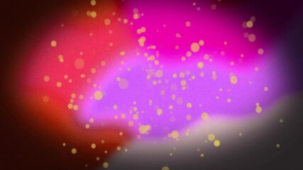 Poster - Glowing yellow dots creating colorful animation over pink and purple background