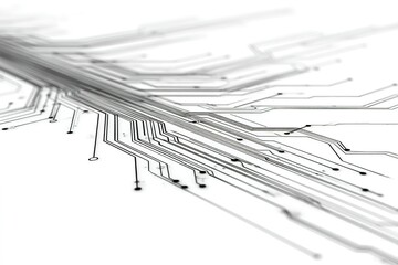 Poster - Close view of intricate circuit board design showcasing paths and connections in a modern technology setting