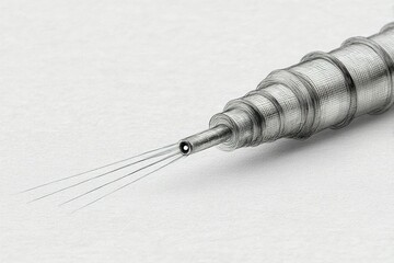 Poster - Detailed artwork of a mechanical pencil highlighting its intricate lead mechanism and design features