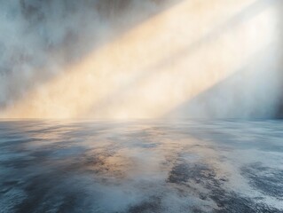 Aufkleber - Sunlit Concrete Room Interior Minimalist Empty Space Modern Architecture Texture Wall Light and Shadow Elegant Backdrop : Generative AI