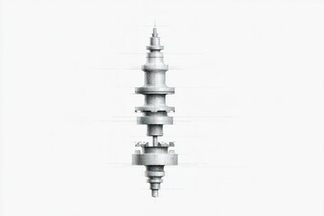 Poster - Detailed technical drawing of a mechanical component showcasing precise design and engineering