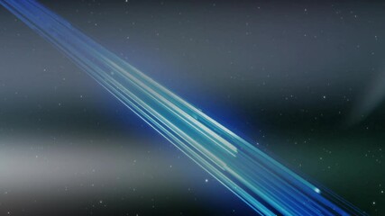 Poster - Blue light beams creating futuristic effect crossing over starry night sky animation