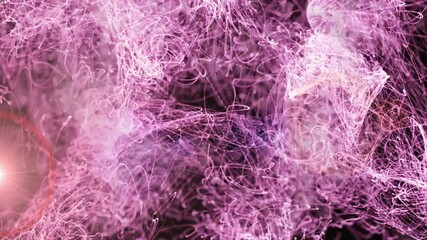 Poster - Creating dynamic animation, pink and purple swirling lines forming ethereal patterns