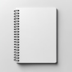 Leinwandbilder - Blank White Spiral Notebook with Black Binding for Sketching Writing or Design Mockup on Light Background : Generative AI