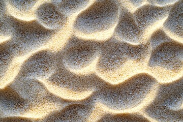 Fototapete - Golden Sand Waves Texture Background a Sunny Beach Day Close Up View Ideal for Summer Vacation Vibes and Relaxing Mood : Generative AI