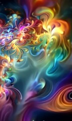 Poster - Exploring vibrant abstract art with swirling colors and intricate designs in a captivating display of creativity and imagination