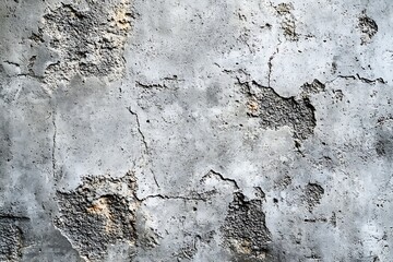 Fototapete - Cracked and Damaged Concrete Wall Texture Gray and Rough Surface Abstract Background for Design : Generative AI