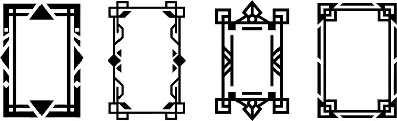 Poster - Set of geometric frames, in art deco style