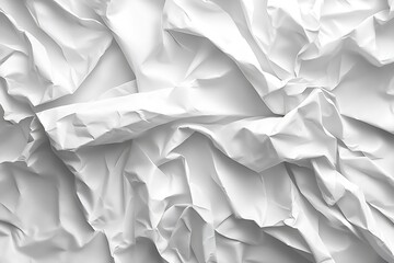 Aufkleber - Abstract White Paper Texture Crumpled Sheet Background Minimalist Design for Creative Projects and Mockups : Generative AI