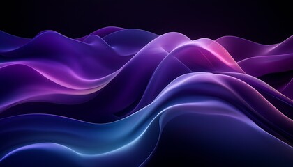 Fototapete - An elegant arrangement of flowing waves in various shades of pink and blue which creates a sophisticated abstract effect : Generative AI