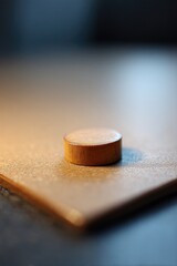 Poster - plain and empty game board with single token placed off-center illuminated by soft focused light