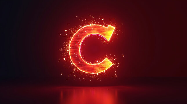 Design a sleek, digital-style letter 'C' logo