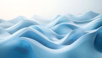 Poster - Elegant flowing blue waves create a captivating abstract background that evokes a sense of calm and serenity : Generative AI