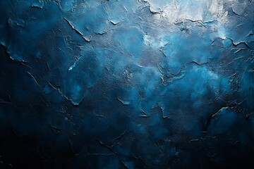 Aufkleber - Dramatic Dark Blue Texture Background High Contrast Abstract Stone Wall Design Unique Backdrop Modern Art Deep Sea Color : Generative AI