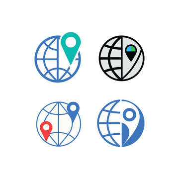 Set of global logo icon for logo design new 2025 trendy unique