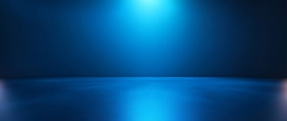 Aufkleber - Abstract Blue Studio Background Spotlight Lighting Empty Space Modern Minimalist Backdrop Perfect for Product Display and Showcase : Generative AI