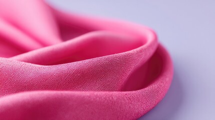 Poster - close-up of vibrant pink fabric against pastel background highlighting texture and color