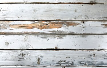 Poster - Distressed White Wooden Planks CloseUp Texture of Weathered Wood with Peeling Paint Rustic Background for Crafts and Design : Generative AI