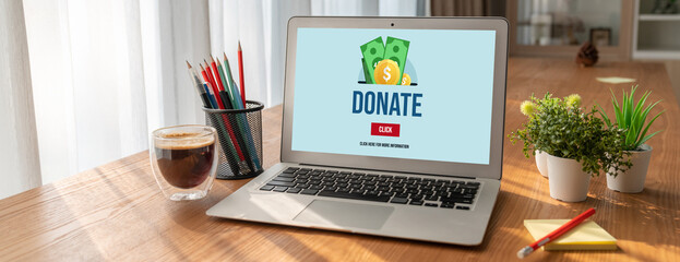 Poster - online donation platform offer modish money sending system for people to transfer on the internet
