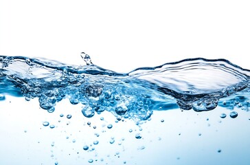 Fototapete - Fresh Water Surface with Bubbles Abstract Image for Hydration Health and Purity Concept : Generative AI
