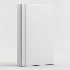 Poster - Minimalist White Book Mockup Clean Blank Hardcover Book on White Surface Perfect for Cover Design and Promotion : Generative AI