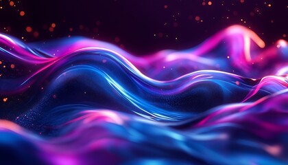 Poster - Illuminated Waves of Colorful Light in a Vibrant and Dreamy Setting : Generative AI