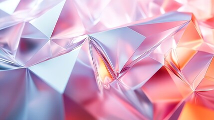 Aufkleber - Abstract Crystal Texture with Pink and Silver Reflections Geometric Pattern Background Modern Design Shiny Surface Art : Generative AI