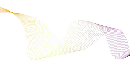 vector curvy abstract line art wavy flowing dynamic colorful lines white background in concept music