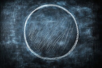 Poster - Abstract Dark Grunge Chalkboard Background with Circle Border Texture for Design and Presentation Space : Generative AI